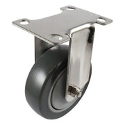 Stainless Fixed Plate Castor - Urethane Wheel, Grey G7 Series - AIMS Industrial Supplies