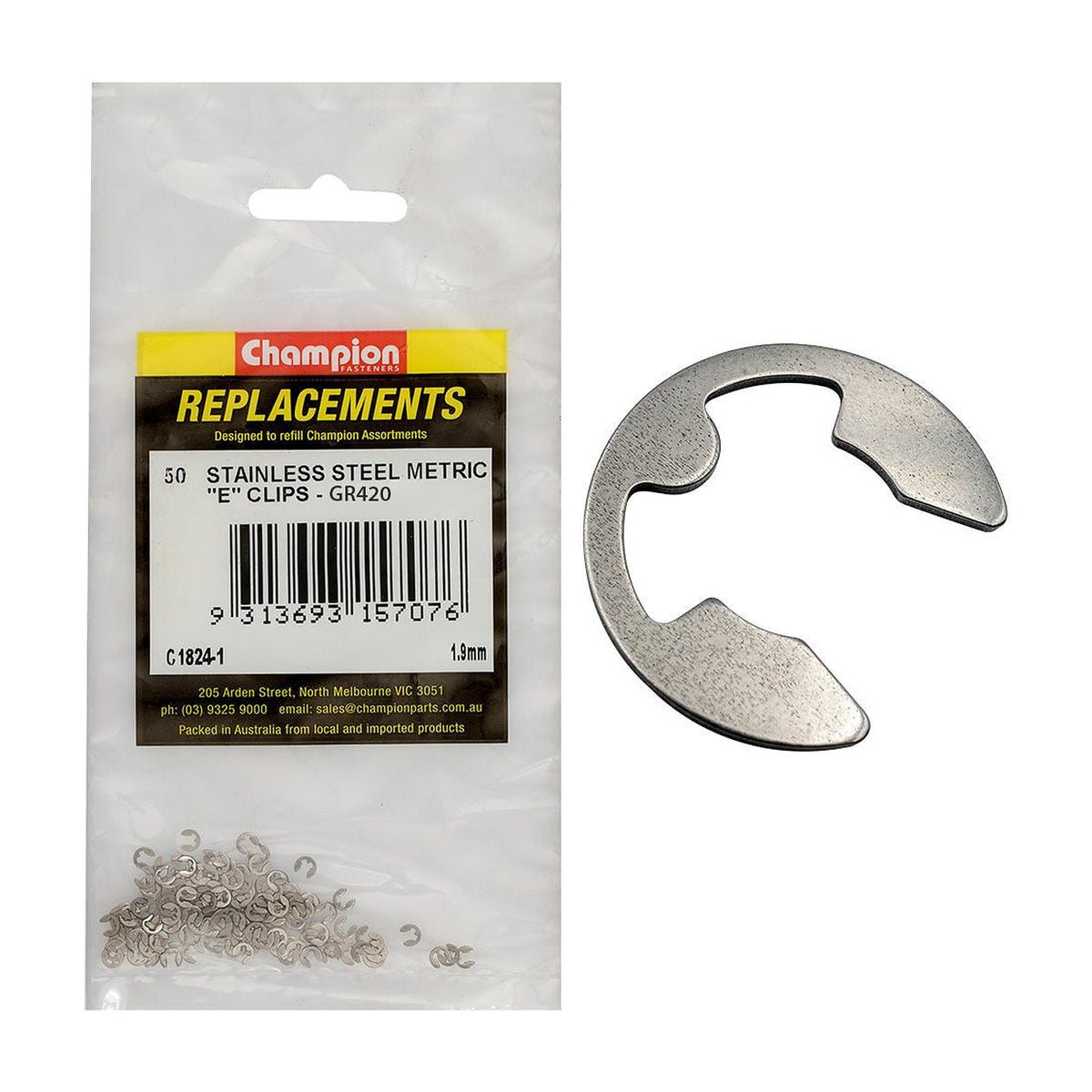 Stainless Steel E - Type Circlip Assortment Refill