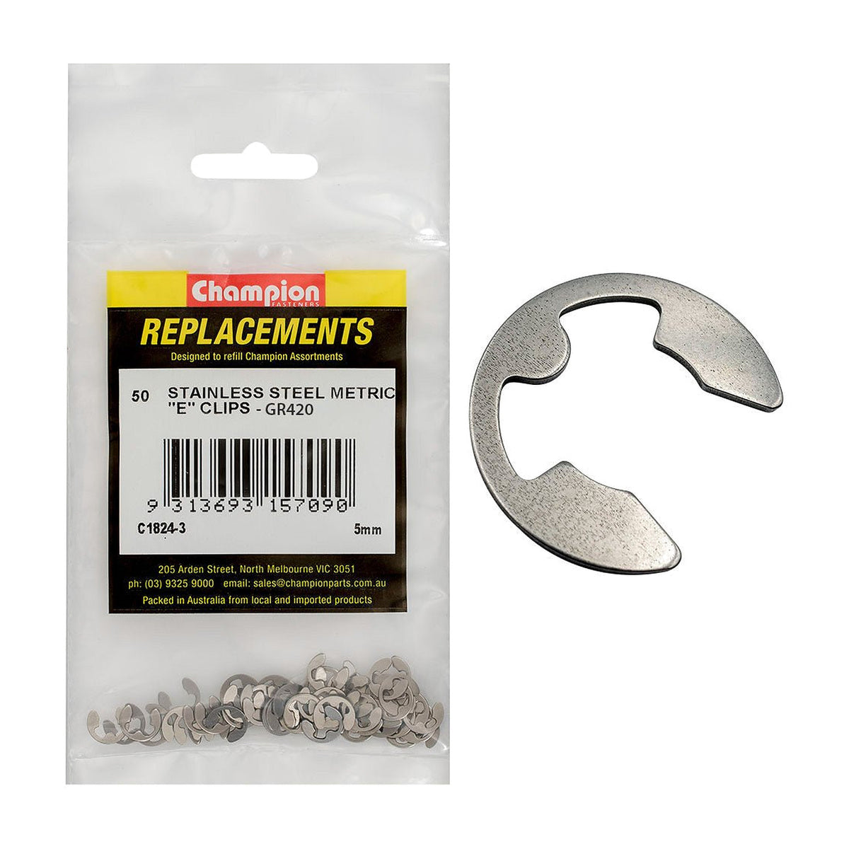 Stainless Steel E - Type Circlip Assortment Refill