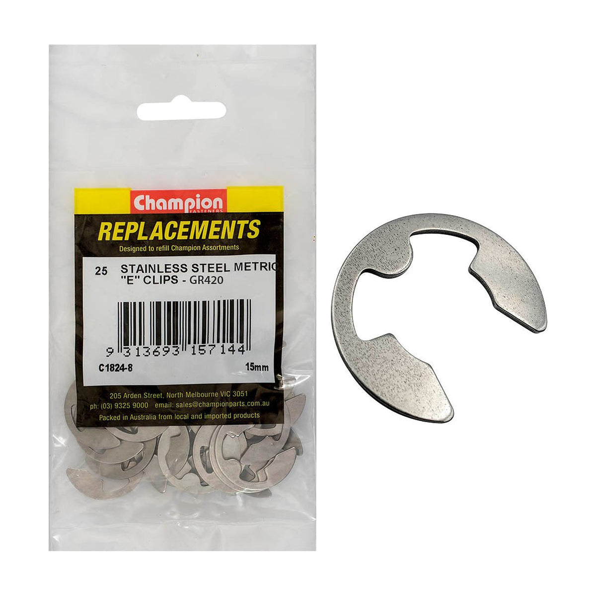 Stainless Steel E - Type Circlip Assortment Refill