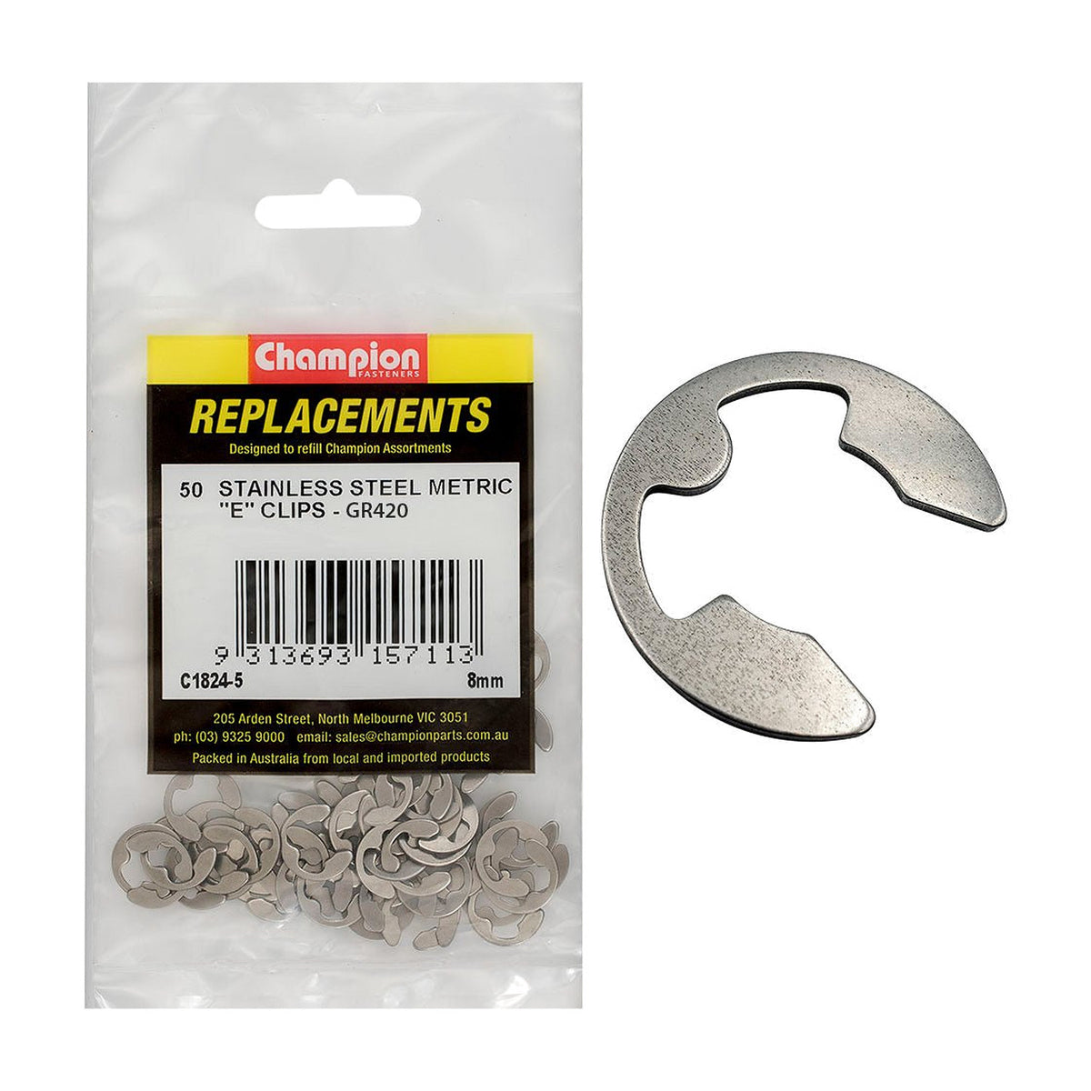 Stainless Steel E - Type Circlip Assortment Refill