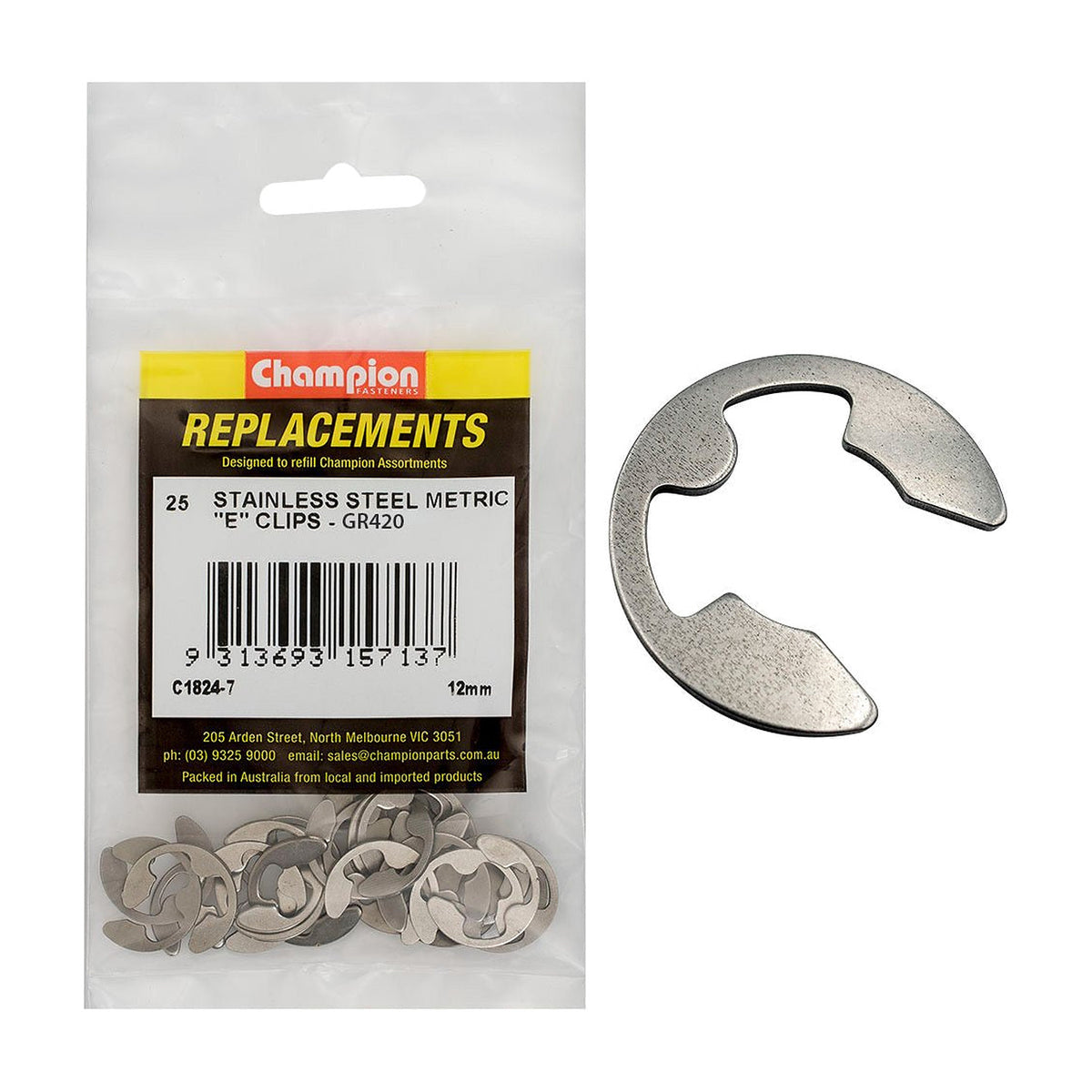 Stainless Steel E - Type Circlip Assortment Refill