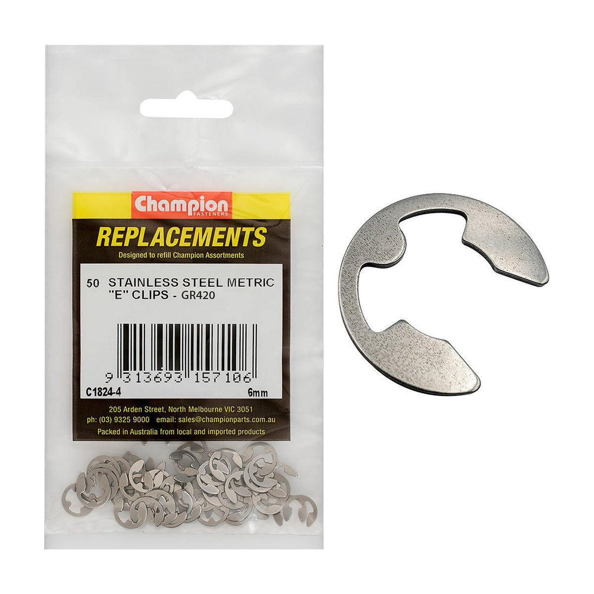 Stainless Steel E - Type Circlip Assortment Refill