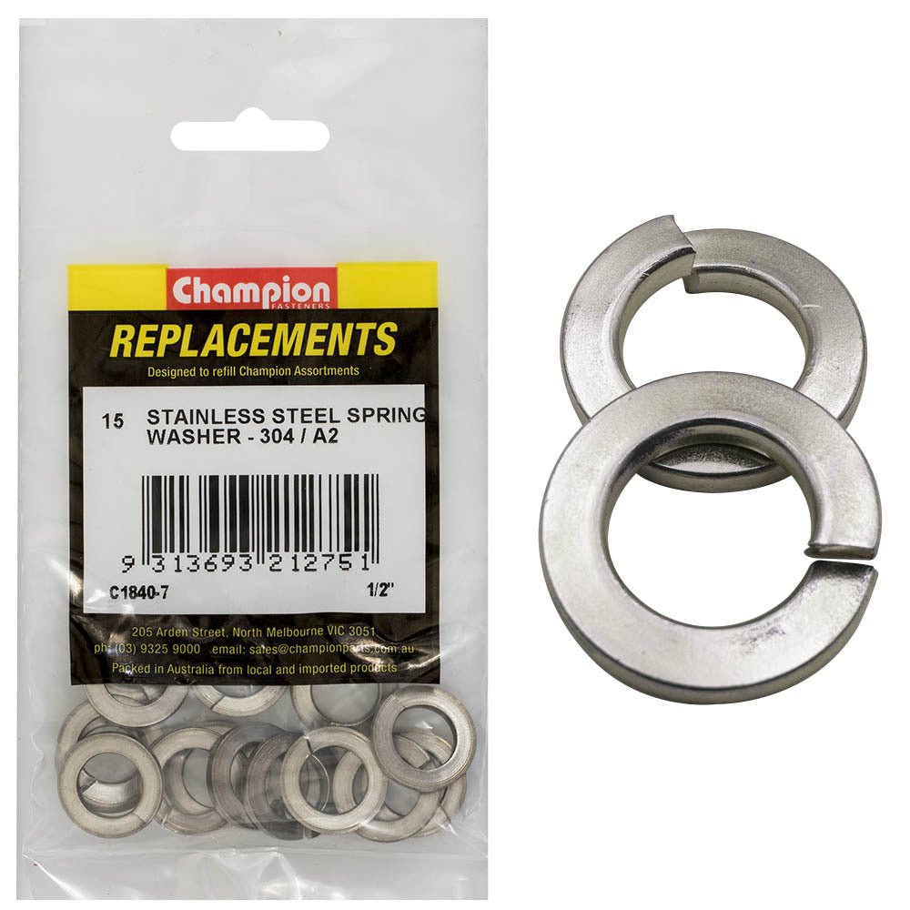 Stainless Steel Spring Washer Assortment Refill - AIMS Industrial Supplies