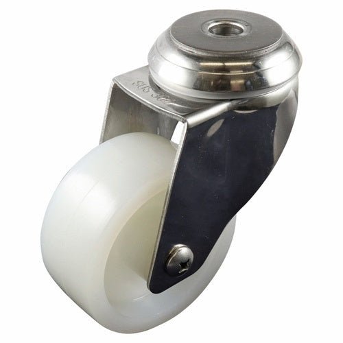 Stainless Swivel Bolt Hole Castor - Nylon Wheel, White G7 Series - AIMS Industrial Supplies