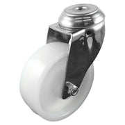 Stainless Swivel Bolt Hole Castor - Nylon Wheel, White G7 Series1