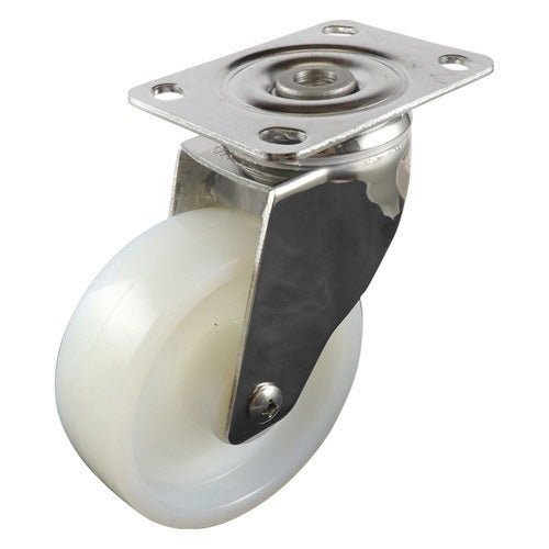Stainless Swivel Plate Castor - Nylon Wheel, White G7 Series - AIMS Industrial Supplies