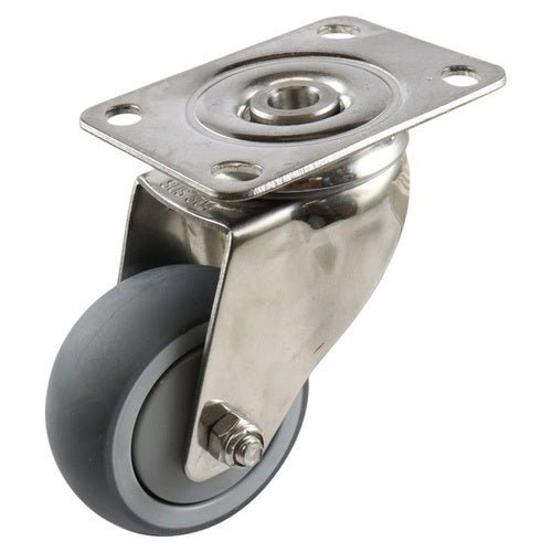 Stainless Swivel Plate Castor - Rubber Wheel, Grey G7 Series - AIMS Industrial Supplies