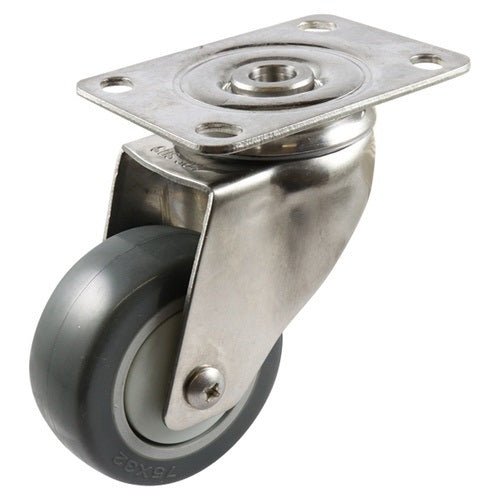Stainless Swivel Plate Castor - Urethane Wheel, Grey G7 Series - AIMS Industrial Supplies
