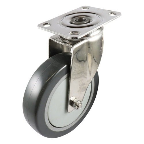 Stainless Swivel Plate Castor - Urethane Wheel, Grey G7 Series - AIMS Industrial Supplies
