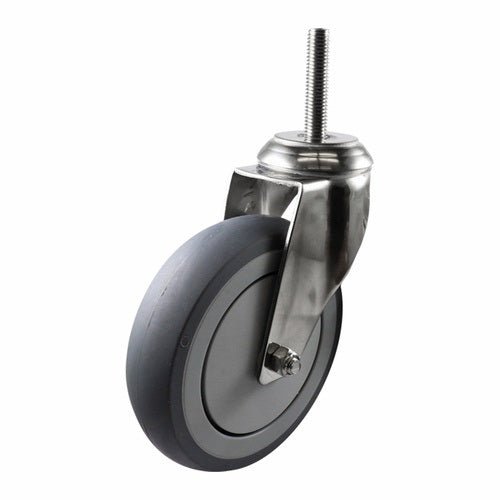 Stainless Swivel Stem Castor - Rubber Wheel, Grey G7 Series - AIMS Industrial Supplies