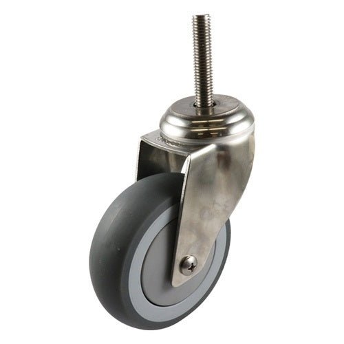 Stainless Swivel Stem Castor - Rubber Wheel, Grey G7 Series - AIMS Industrial Supplies