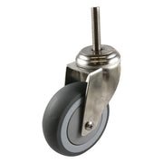 Stainless Swivel Stem Castor - Rubber Wheel, Grey G7 Series1