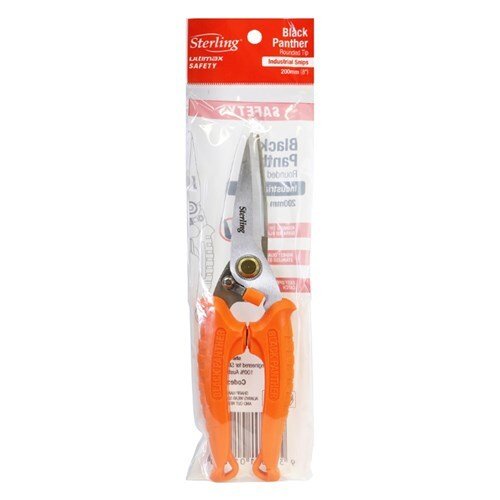 Sterling 200mm Black Panther Gen II Round Tip Industrial Snips - Pack of 12 - AIMS Industrial Supplies