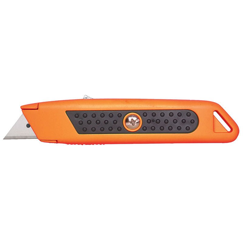 Sterling Auto Retracting Orange Safety Knife w/ Rubber Grip - AIMS Industrial Supplies