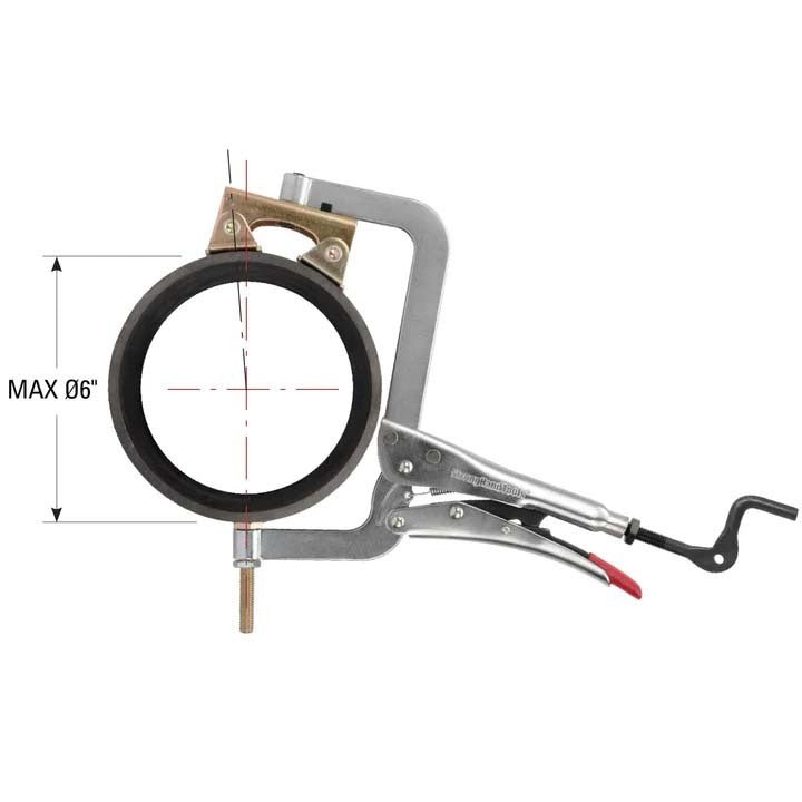 Strong Hand Pipe Adjustable Pliers Top V - Pad Spindle 292.1 x 89mm - AIMS Industrial Supplies
