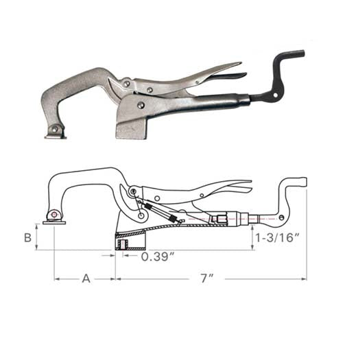 Strong Hand PT09 Table Mount Locking C-Clamp 102mm Capacity M8 Thread - AIMS Industrial Supplies