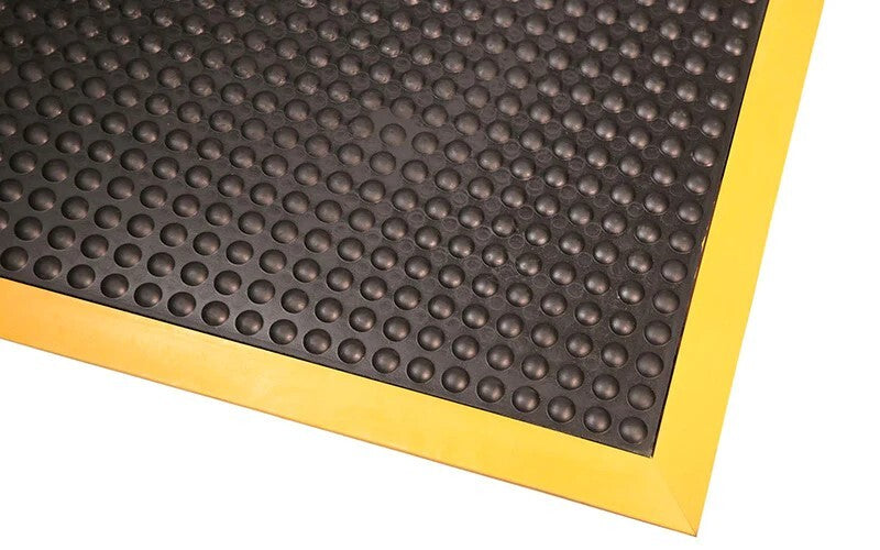 Supreme Comfort Mat Natural & Recycled Rubber 900 x 1200mm Black Yellow