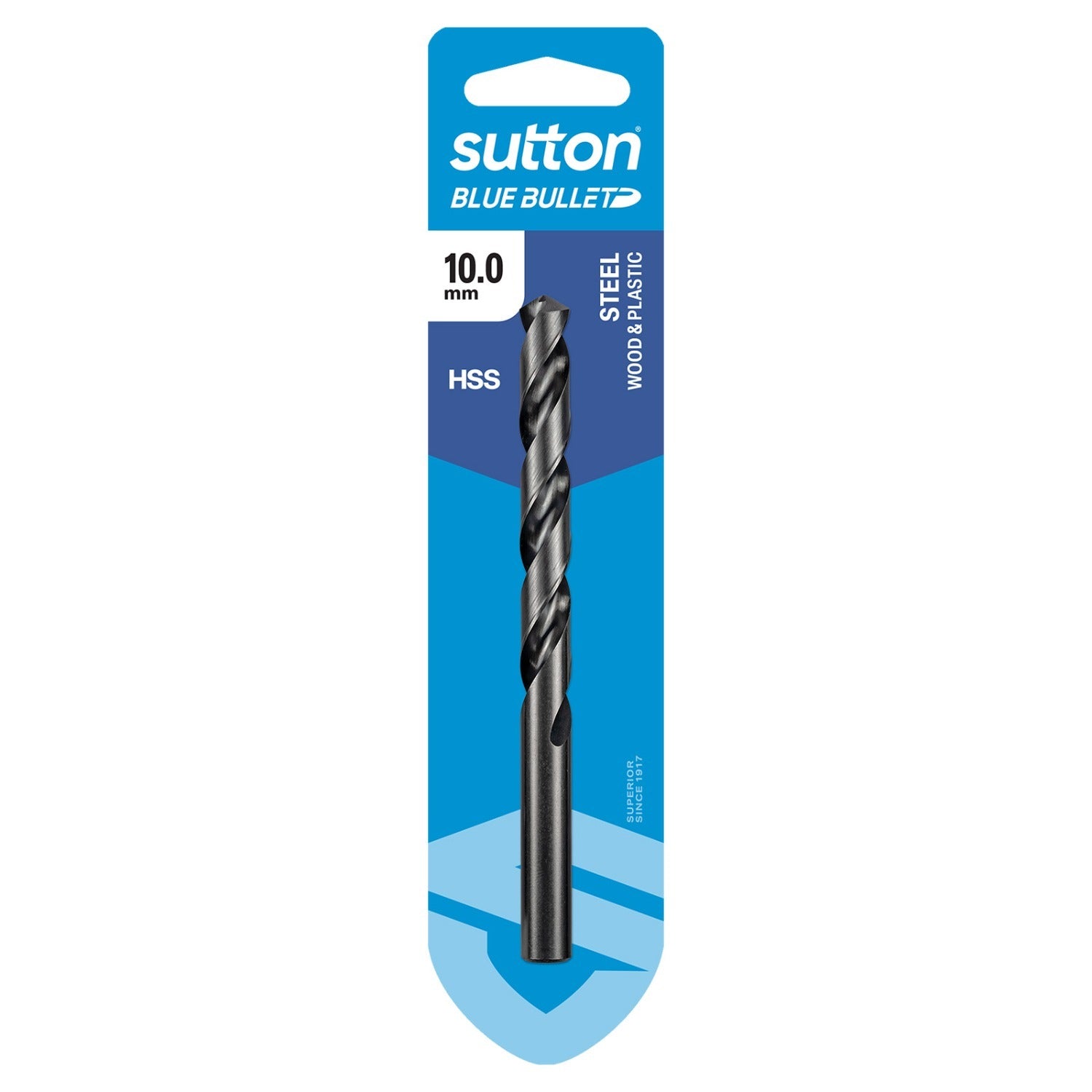Sutton 10 x 133mm HSS Blue Bullet Jobber Drill Bit Carded - D102H1000