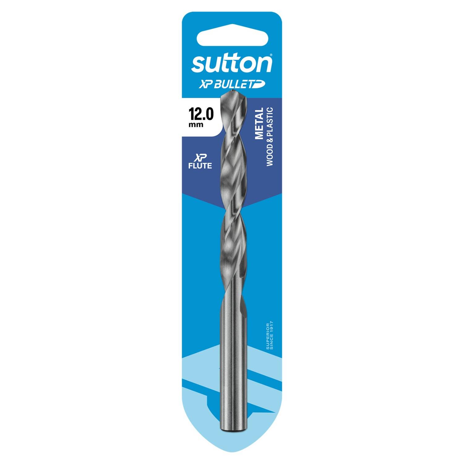 Sutton 12.0 x 151mm HSS Bright XP Bullet Carded Jobber Drill Bit - D220H1200