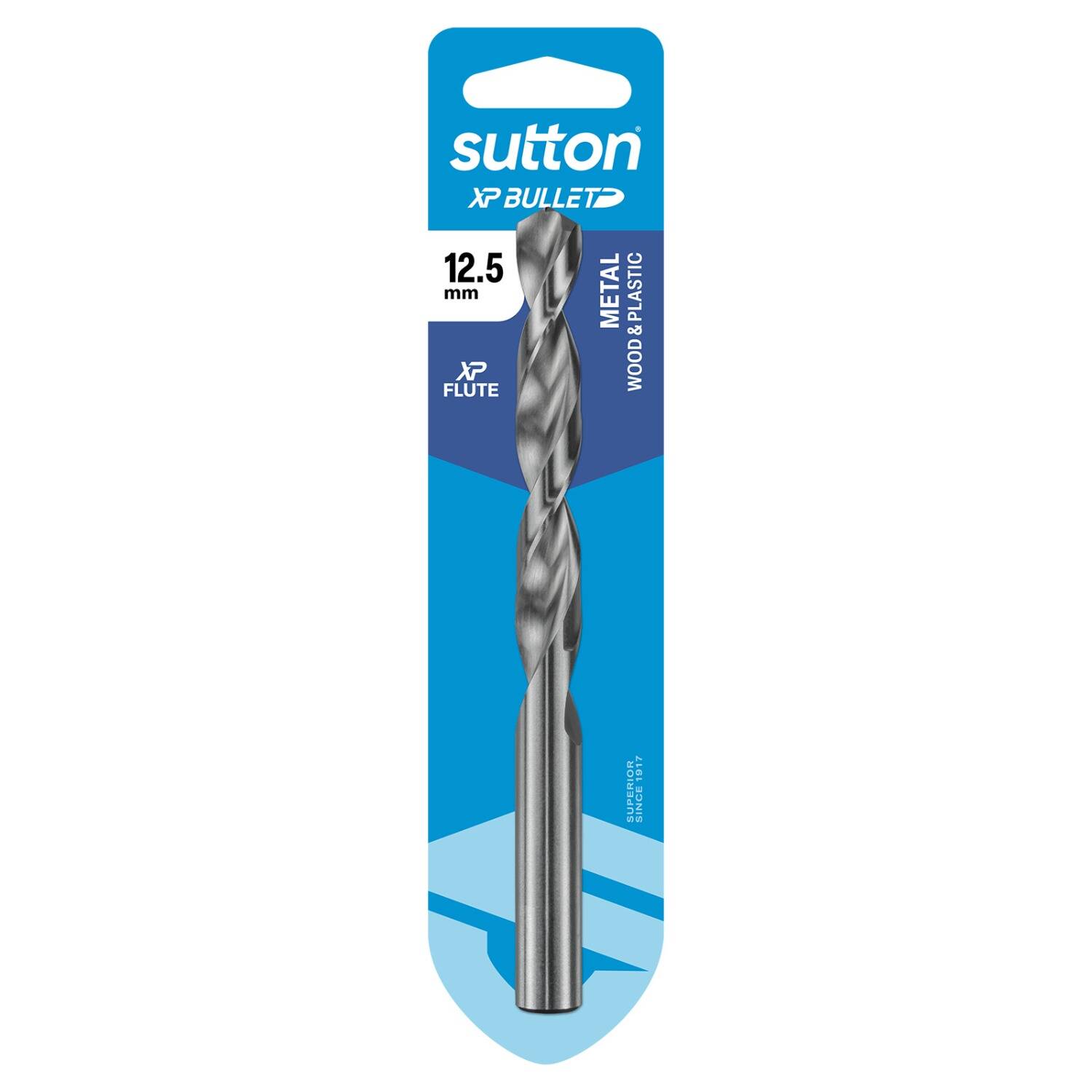 Sutton 12.5 x 151mm HSS Bright XP Bullet Carded Jobber Drill Bit - D220H1250