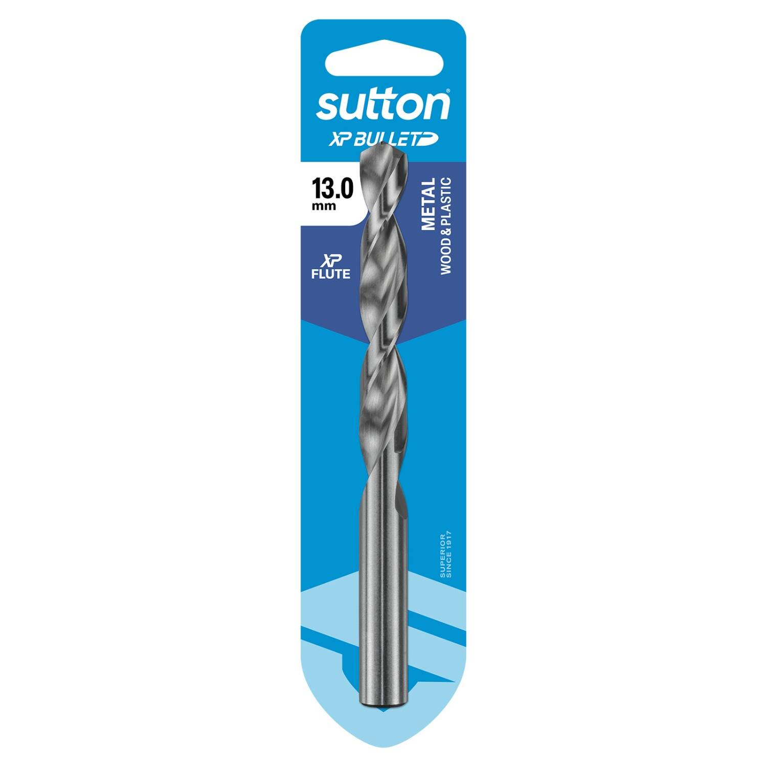 Sutton 13.0 x 151mm HSS Bright XP Bullet Carded Jobber Drill Bit - D220H1300