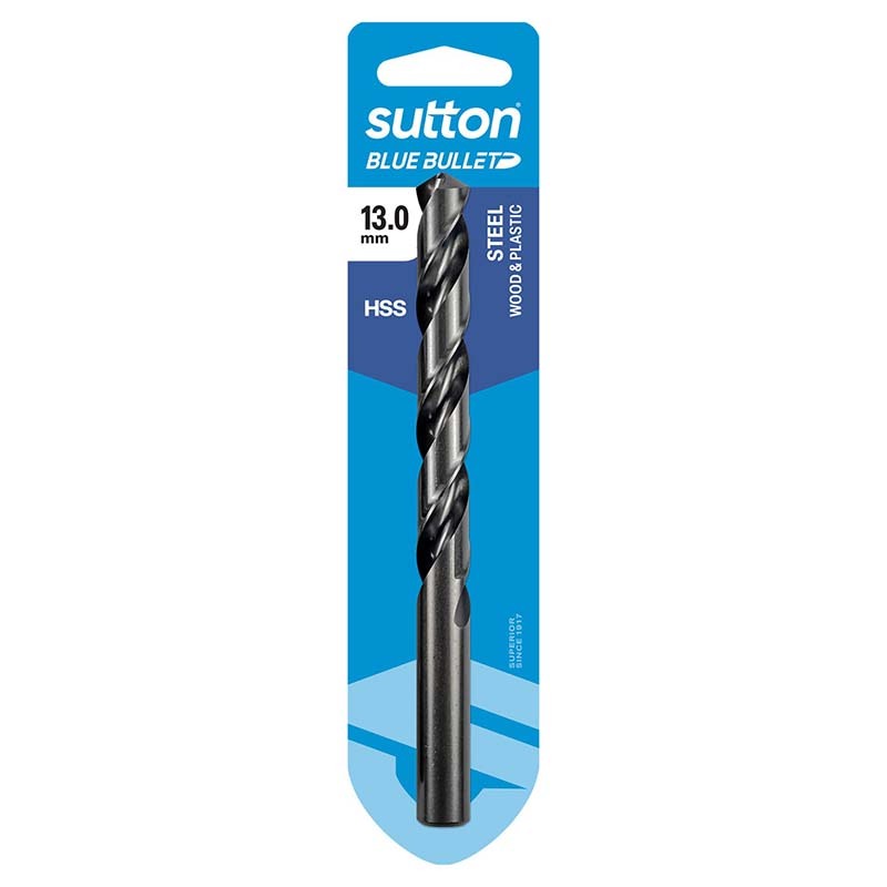 Sutton 13 x 151mm HSS Blue Bullet Jobber Drill Bit Carded - D102H1300