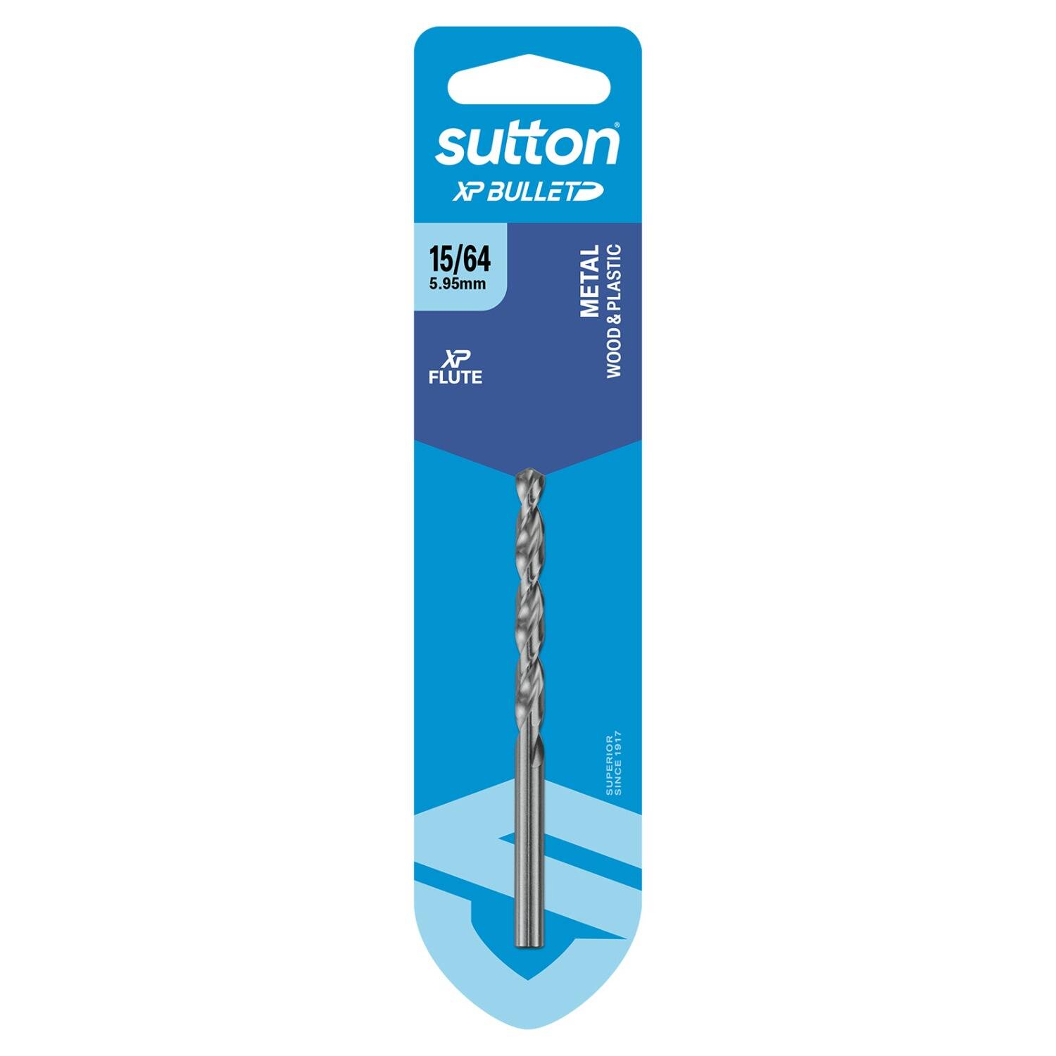 Sutton 15/64" x 93mm HSS Bright XP Bullet Carded Jobber Drill Bit - D220H0595