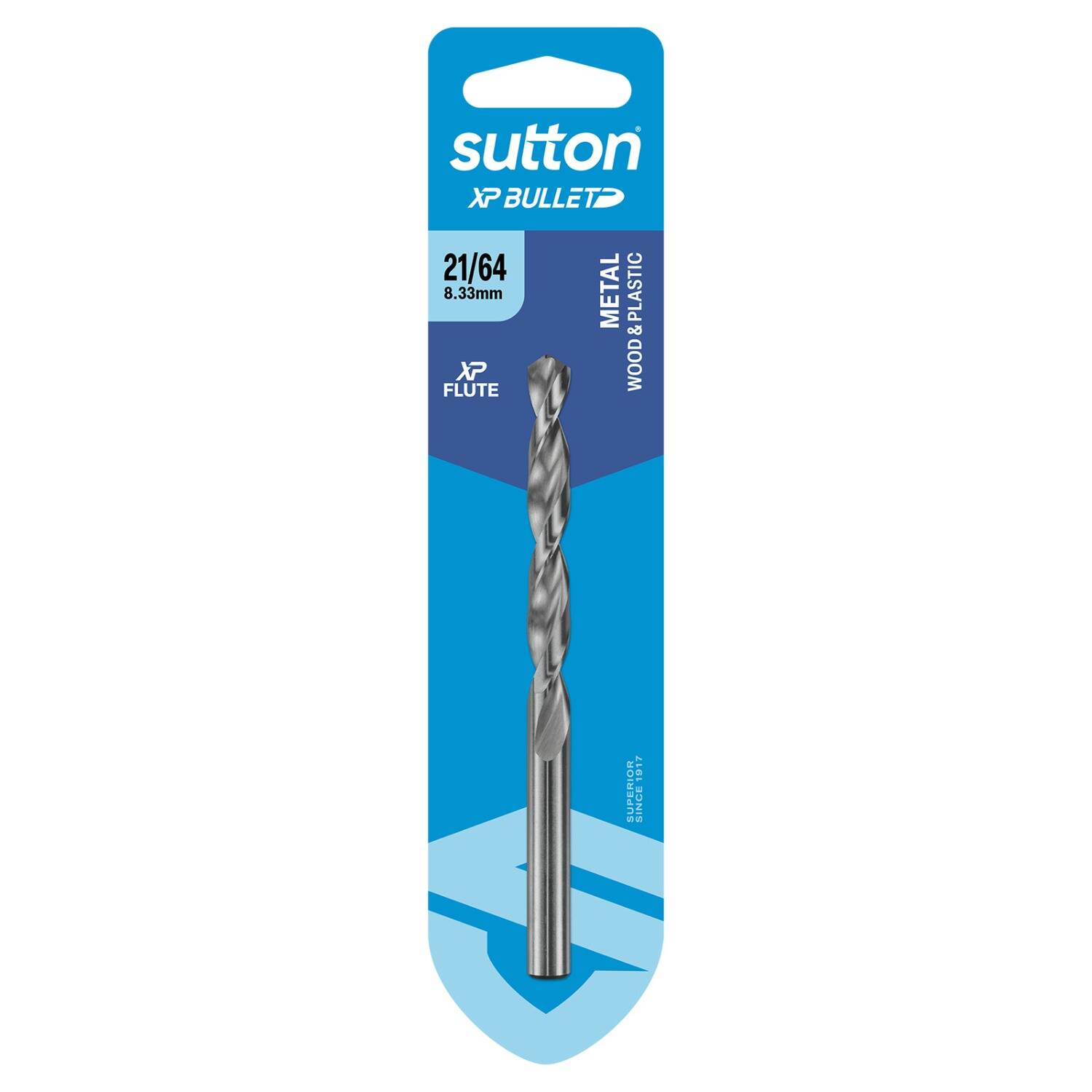 Sutton 21/64" x 117mm HSS Bright XP Bullet Carded Jobber Drill Bit - D220H0833