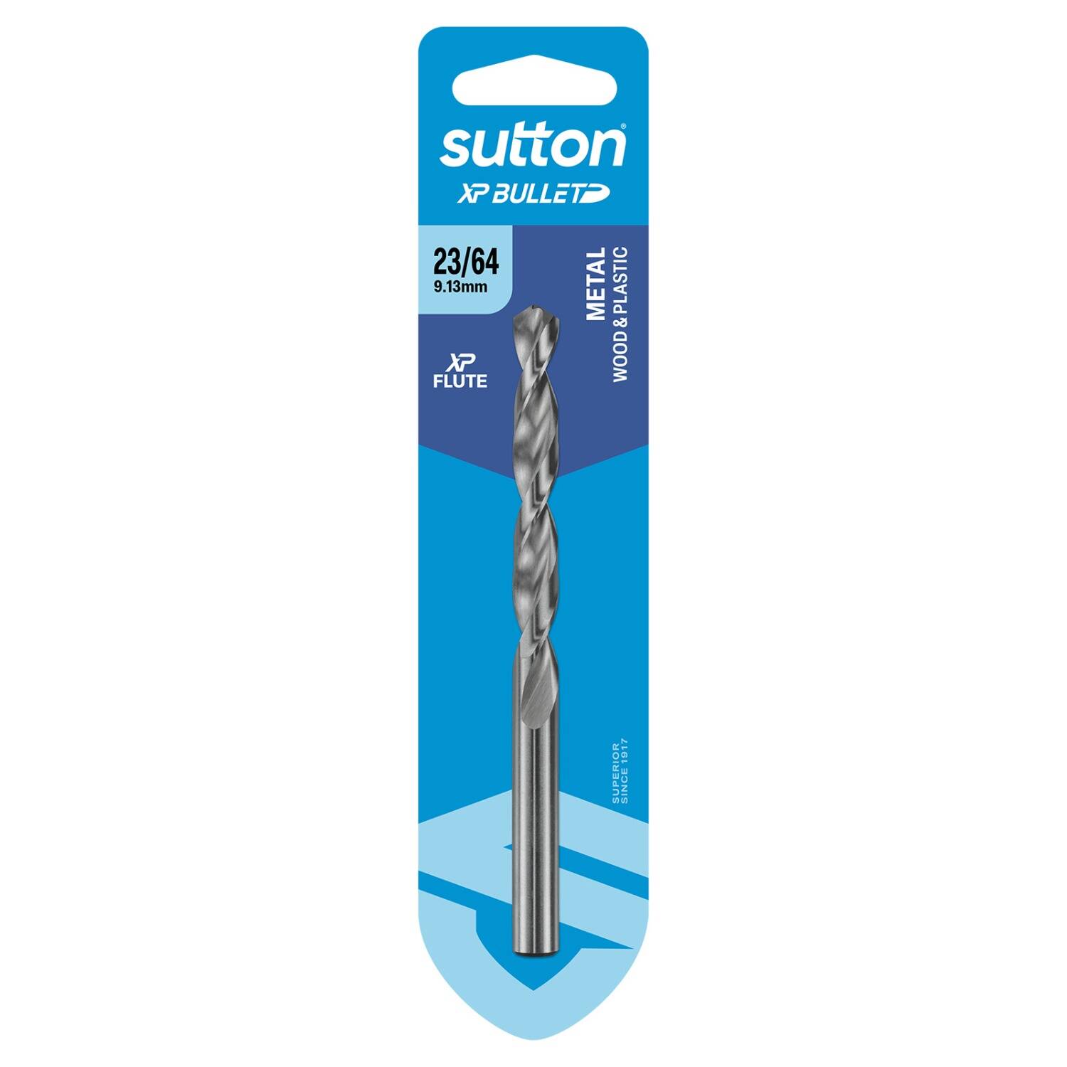 Sutton 23/64" x 125mm HSS Bright XP Bullet Carded Jobber Drill Bit - D220H0913