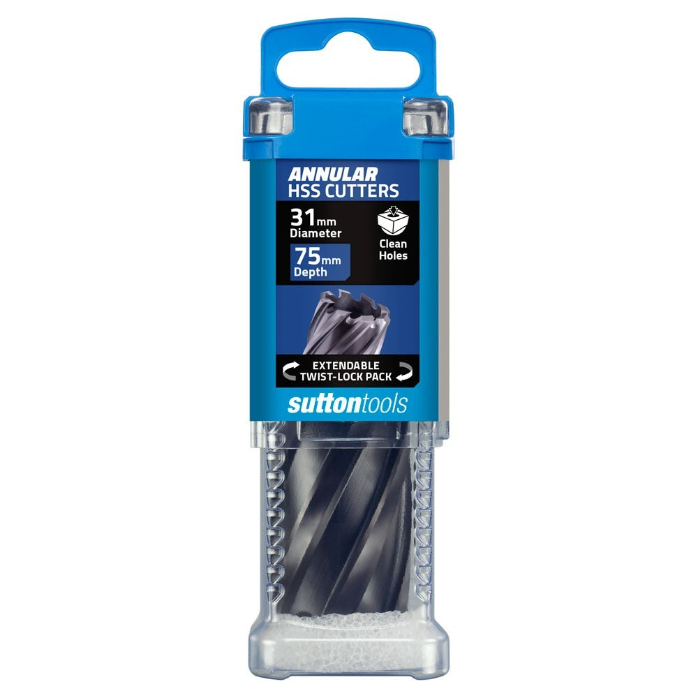 Sutton 31 x 75mm M2Al Annular Cutter HSS TiAlN - H182