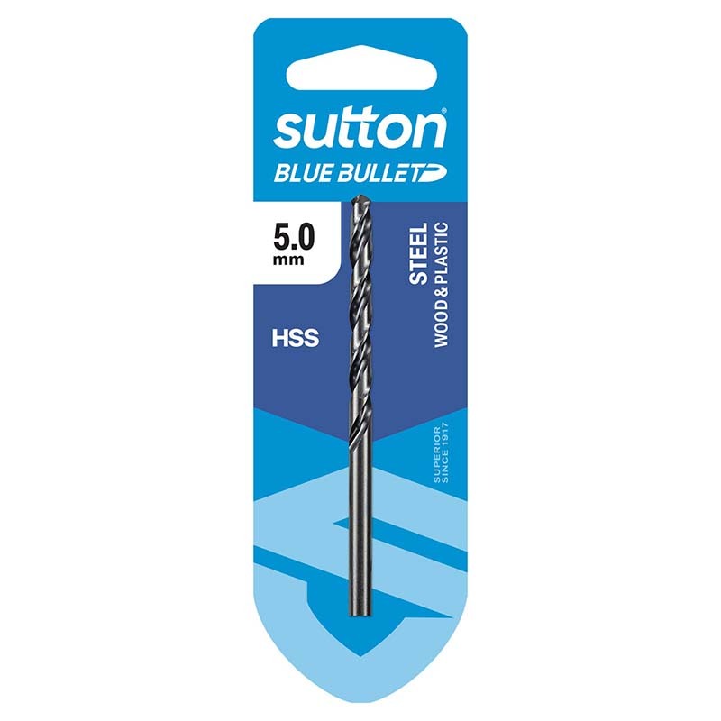 Sutton 5 x 86mm HSS Blue Bullet Jobber Drill Bit Carded - D102H0500