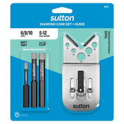 Sutton 6 - 10mm Diamond Core Drill Bit Wet/Dry Set Plus Guide, 4 Pcs - AIMS Industrial Supplies