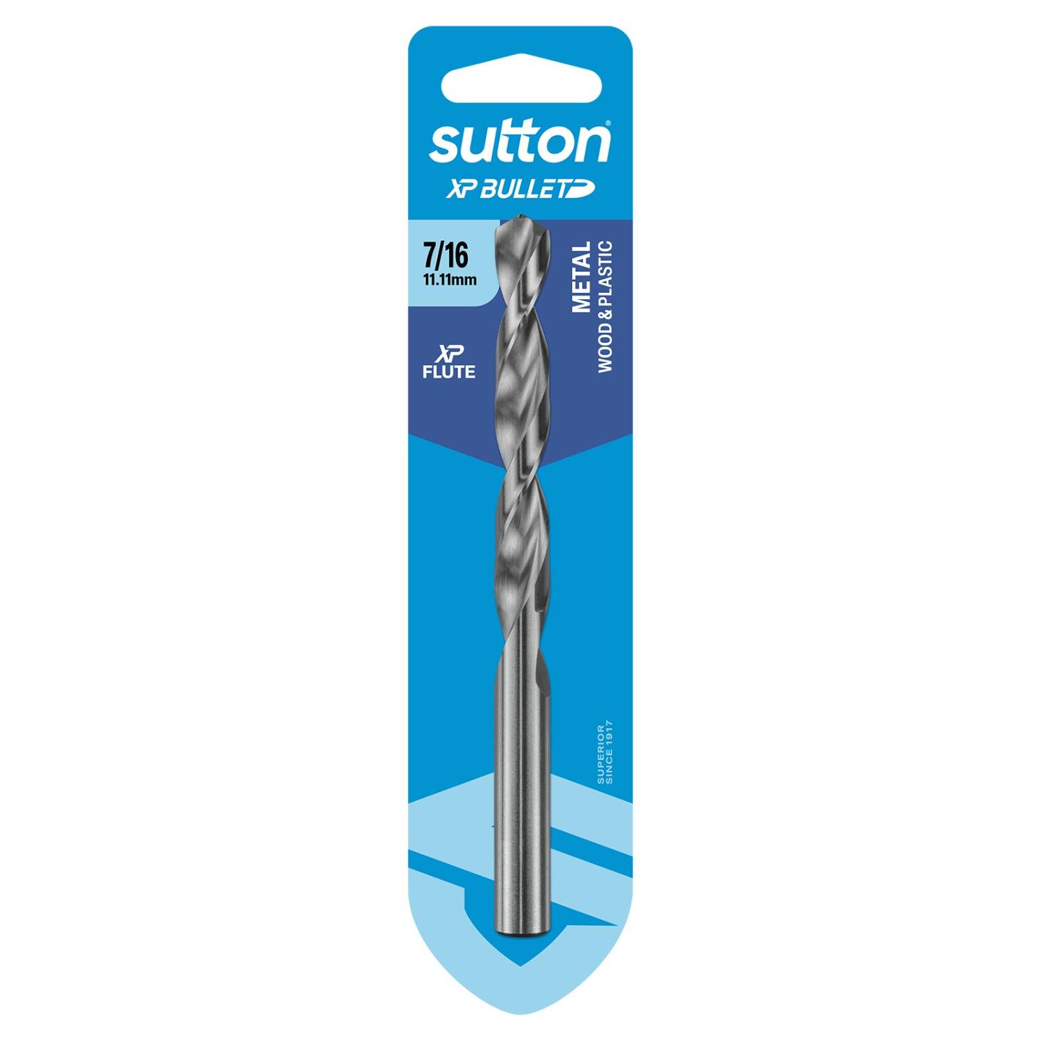 Sutton 7/16" x 142mm HSS Bright XP Bullet Carded Jobber Drill Bit - D220H1111