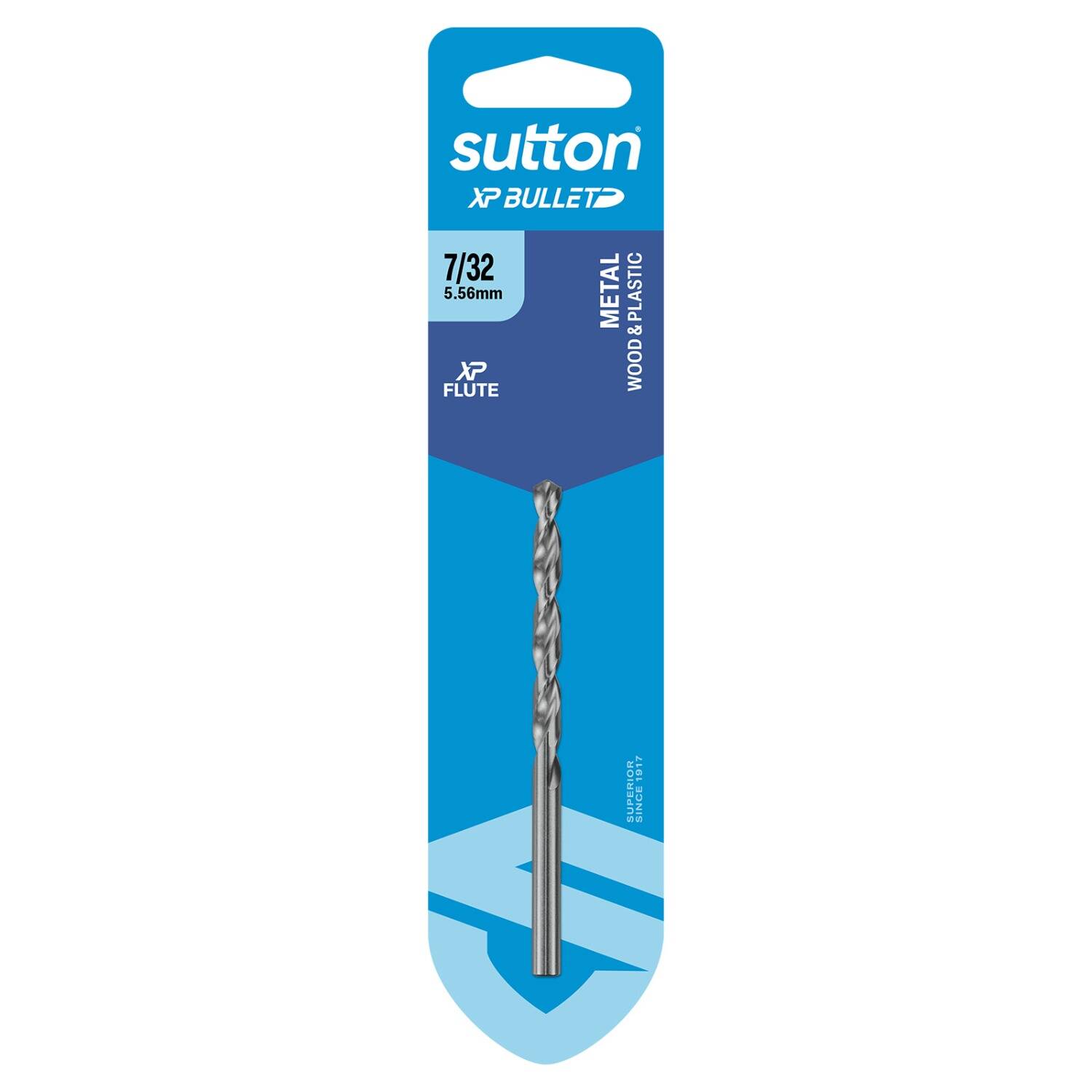 Sutton 7/32" x 93mm HSS Bright XP Bullet Carded Jobber Drill Bit - D220H0556