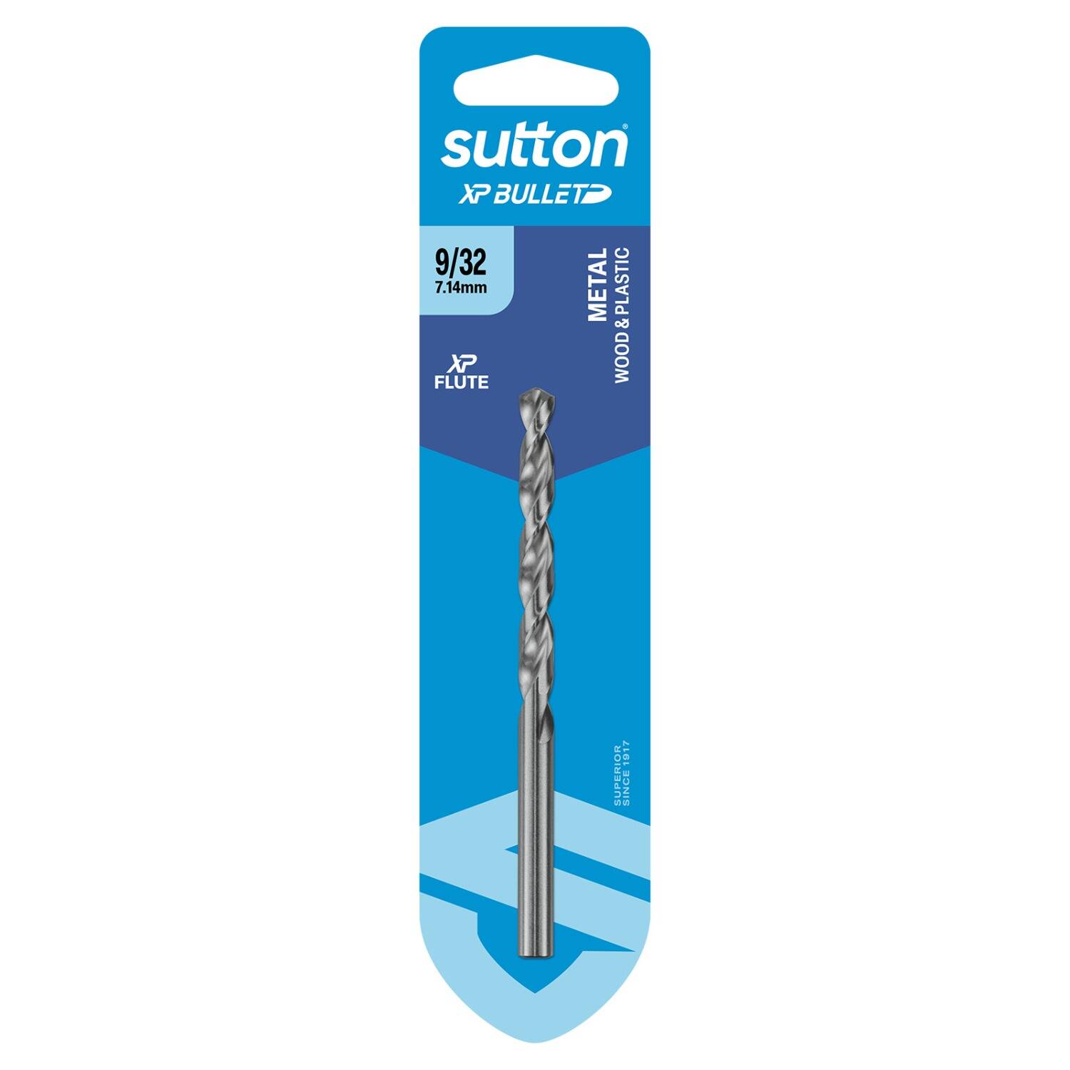 Sutton 9/32" x 109mm HSS Bright XP Bullet Carded Jobber Drill Bit - D220H0714