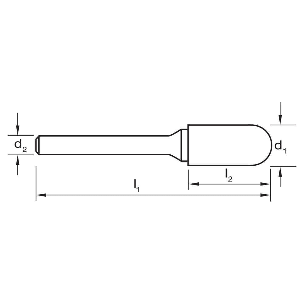 Sutton B201 Carbide Burr - Cylindrical Radius End - Double Cut - AIMS Industrial Supplies