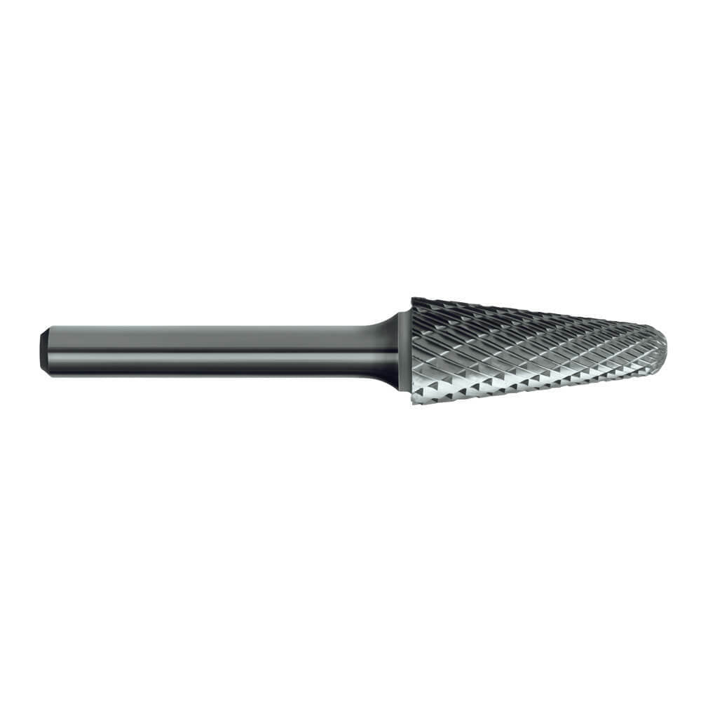 Sutton B207 Carbide Burr - Taper Shape Radius End - Double Cut - AIMS Industrial Supplies