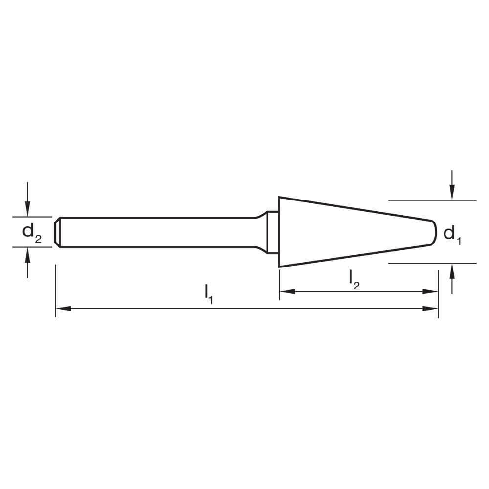 Sutton B207 Carbide Burr - Taper Shape Radius End - Double Cut2