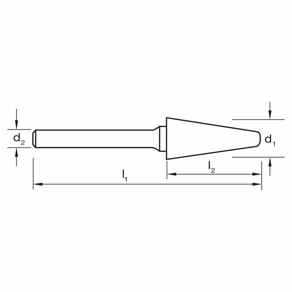 Sutton B214SL3L6 3/8 x 1 1/2 x 1/4 Shank Carbide Burr Taper Shape Radius End Long2