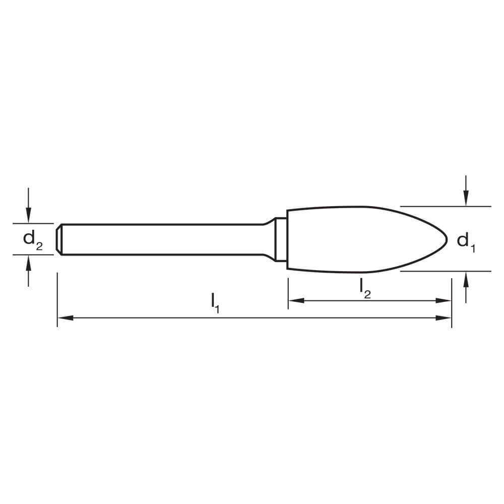 Sutton B306 Carbide Burr - Flame Shape - Double Cut2