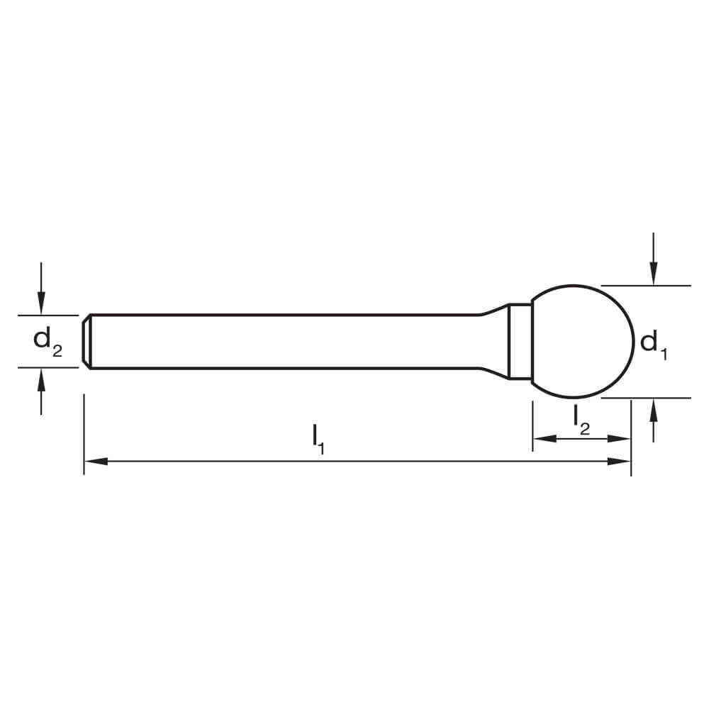 Sutton B317SD3AC 9.6 x 9.5 x 6mm Shank Carbide Burr Ball Shape - AIMS Industrial Supplies