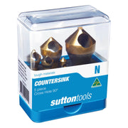 Sutton C102SC1T 90° Deburring Countersink Set 5piece Cross Hole HSS Tinite1