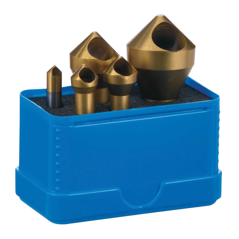Sutton C102SC1T 90° Deburring Countersink Set 5piece Cross Hole HSS Tinite2