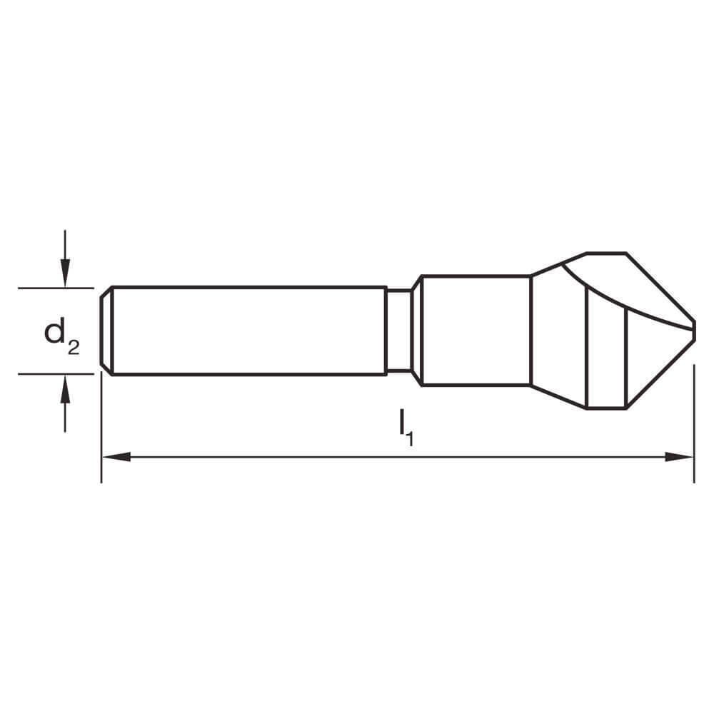 Sutton C104 90° Single Flute Countersink Bit - HSS - Tinite3