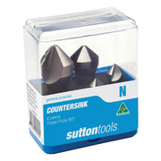 Sutton C105STF1 90° Countersink Set - Three Flute - HSS1