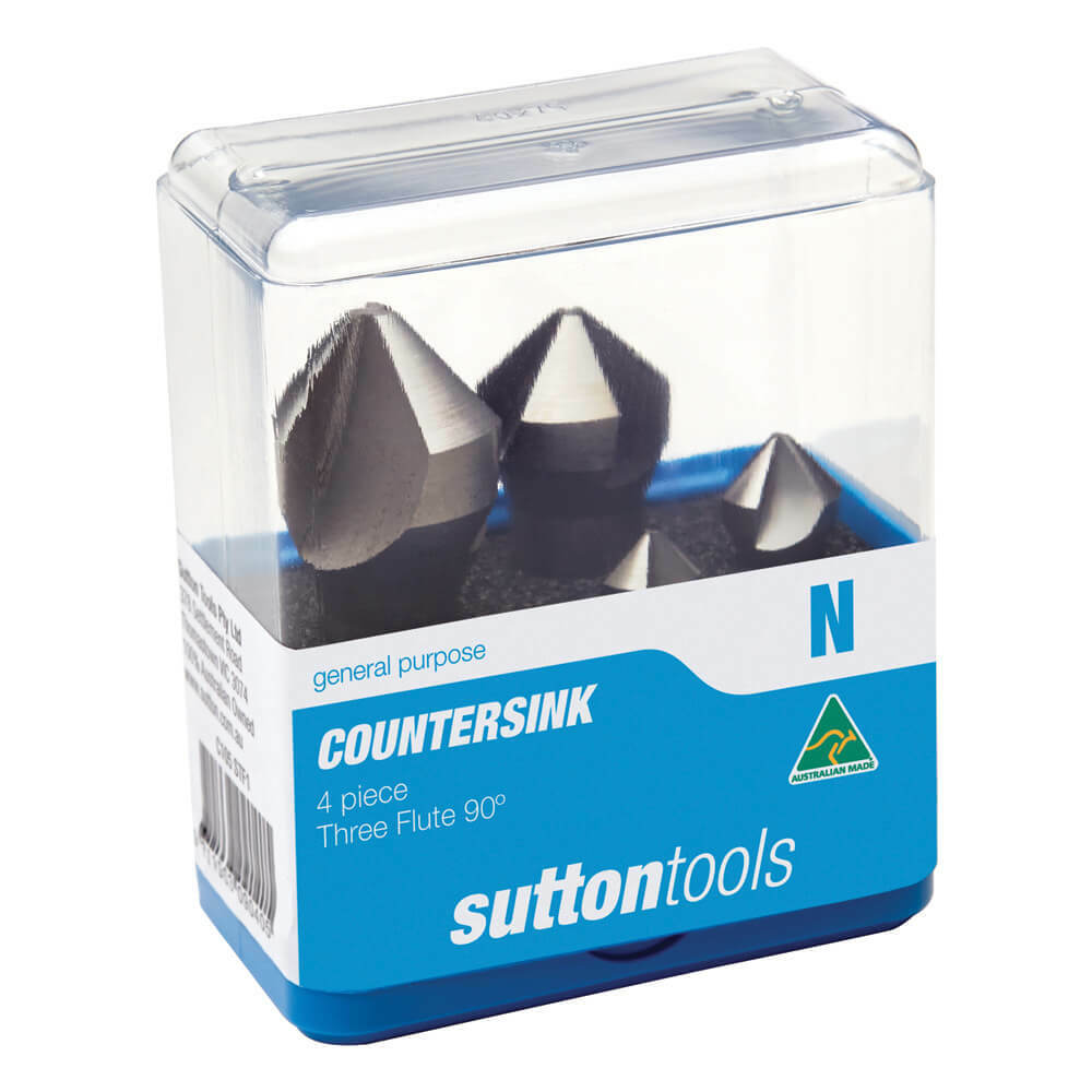 Sutton C105STF1 90° Countersink Set - Three Flute - HSS1