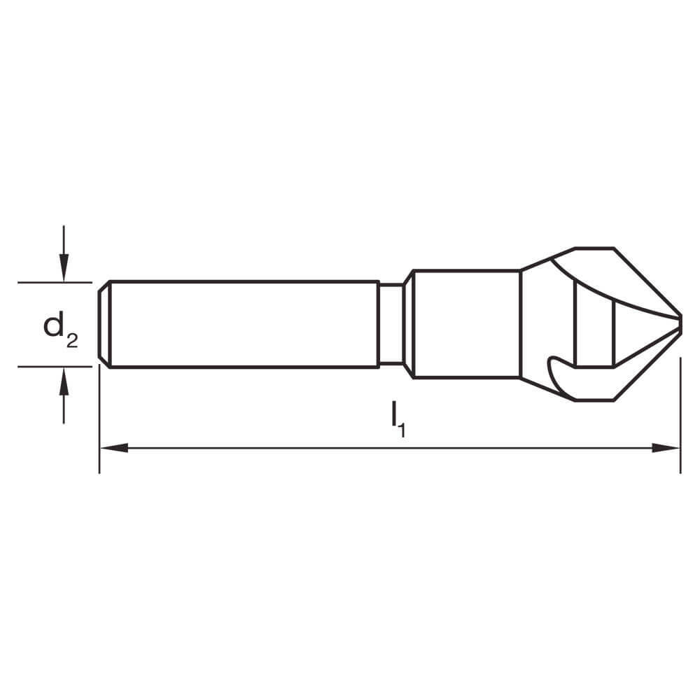 Sutton C106 90° Three Flute Countersink Bit - HSS - Tinite3