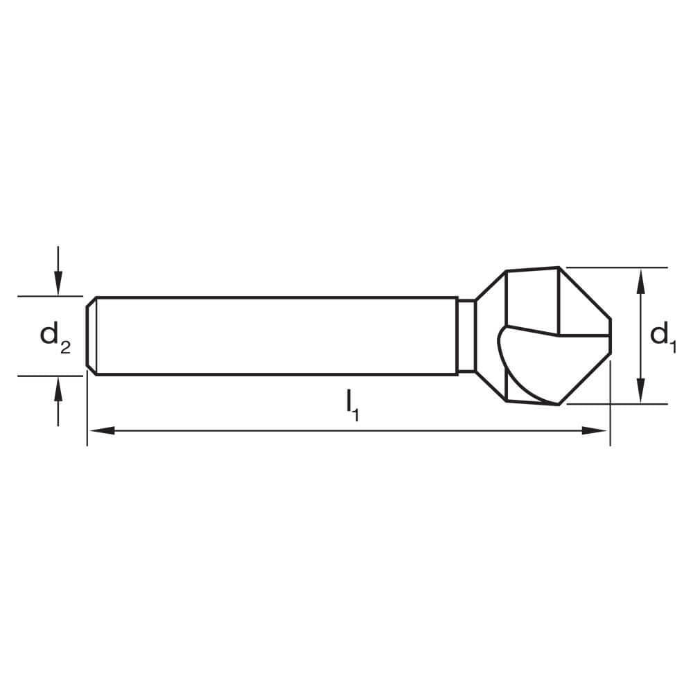 Sutton C1070004 90° Countersink Set 4 piece Three Flute DIN - Cobalt Steel5