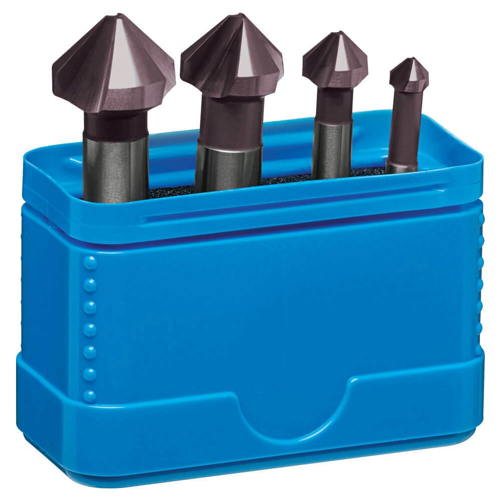 Sutton C1080004 90° Countersink Set 4 piece Three Flute DIN - Cobalt TiAlN - AIMS Industrial Supplies